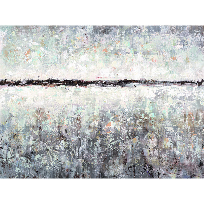 Paysage abstrait - peinture sur toile tendue, H 12 po x l 16 po