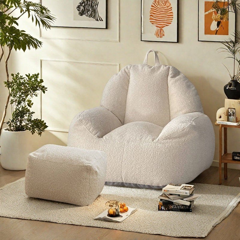 Lazy and minimalist bean bag sofa, 27.55" H x 35.43" W x 29.92" D