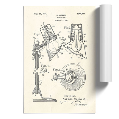 Reading Lamp Patent - Unframed Graphic Art