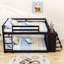 Lit superposé en bois avec tiroirs et tablettes de rangement-769830996-769830993