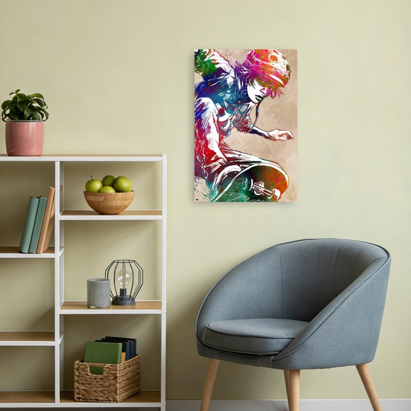 Art mural contemporain coloré, 24" H x 16" W