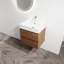 Meuble-lavabo mural avec lavabo en résine, deux tiroirs à fermeture en douceur, ensemble Kd, conception moderne