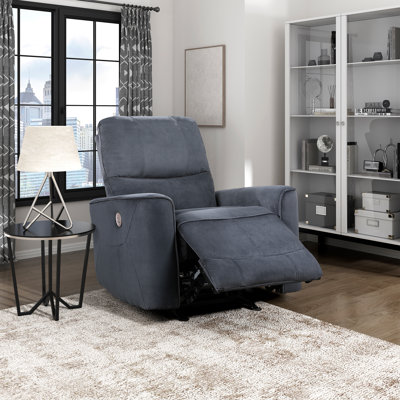 Dille 35" Modern & Contemporary Velvet Fabric Power Rocker Reclining Chair with Gentle Rocking Motion & One-Touch Power Control