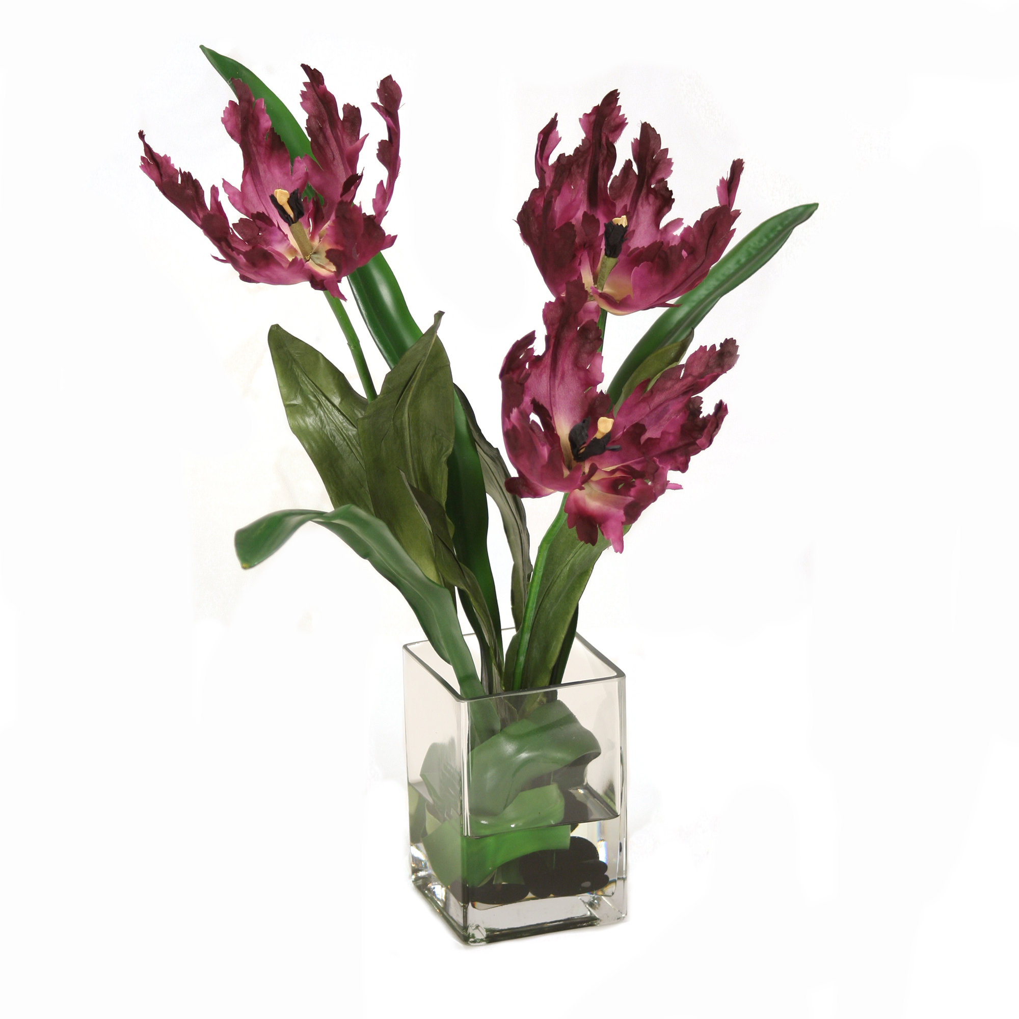 Primrue Polysilk Tulip Arrangement in Vase | Wayfair