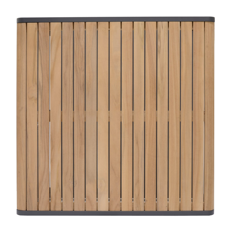 LifestyleGarden Upolu Aluminum and FSC Teak Outdoor Patio Square Coffee Table