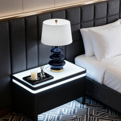Lampe de table avec ampoule à DEL incluse pour la chambre à coucher, le salon, le bureau personnel ou la table de chevet