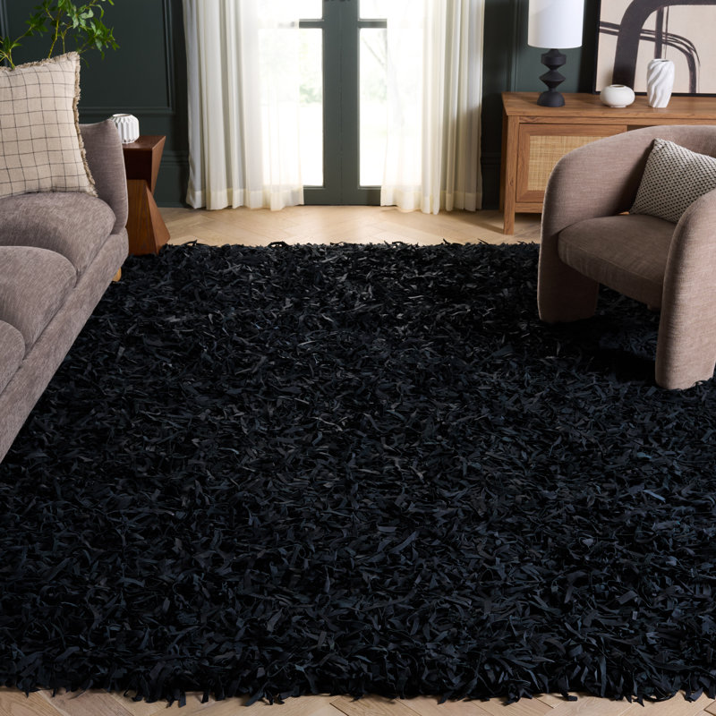 Tapis de couleur unie en coton / coton tissé à la main Arik, Rectangle 8 pi x 10 pi