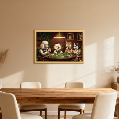 Fashion Dogs Playing Poker Classic Art Print