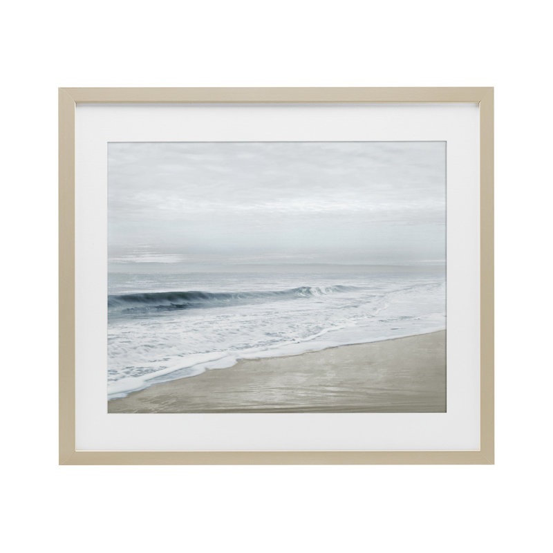 «Morning Bliss Beach Coast», reproduction d'art sous verre encadrée par Natalie Carpentieri, H 17 po x l 21 po