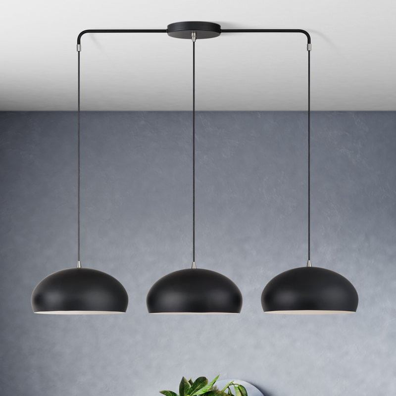 Lustre linéaire extra large à 3 lumières Aaranyan, Noir mat, Noir