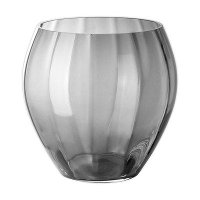 Lilian Lantern Glass Smooth Gray Vase