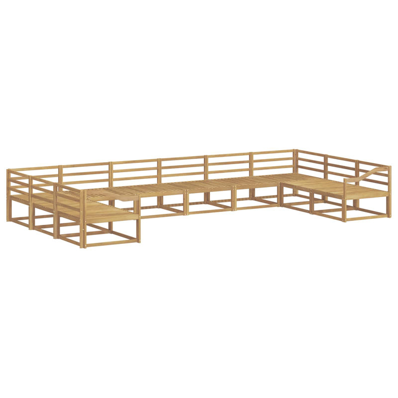  Outdoor Sofa Set 10 Pcs Solid Acacia Wood Garden Lounge Patio Seating