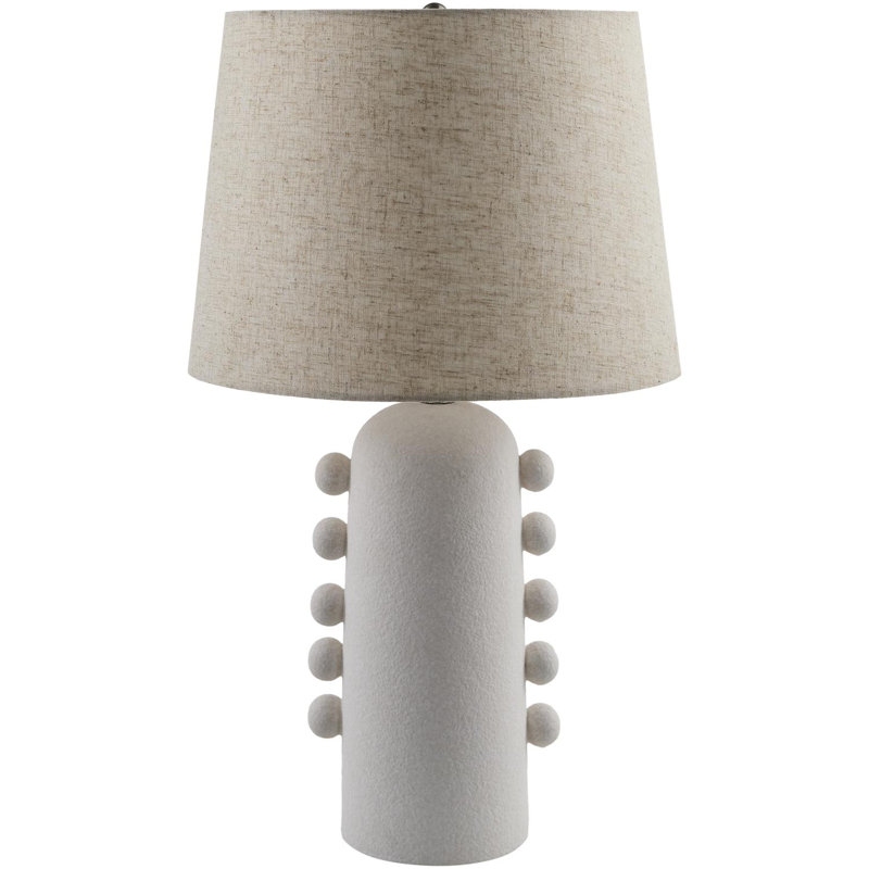 Lampe de table Eilee, Blanc, Brun clair