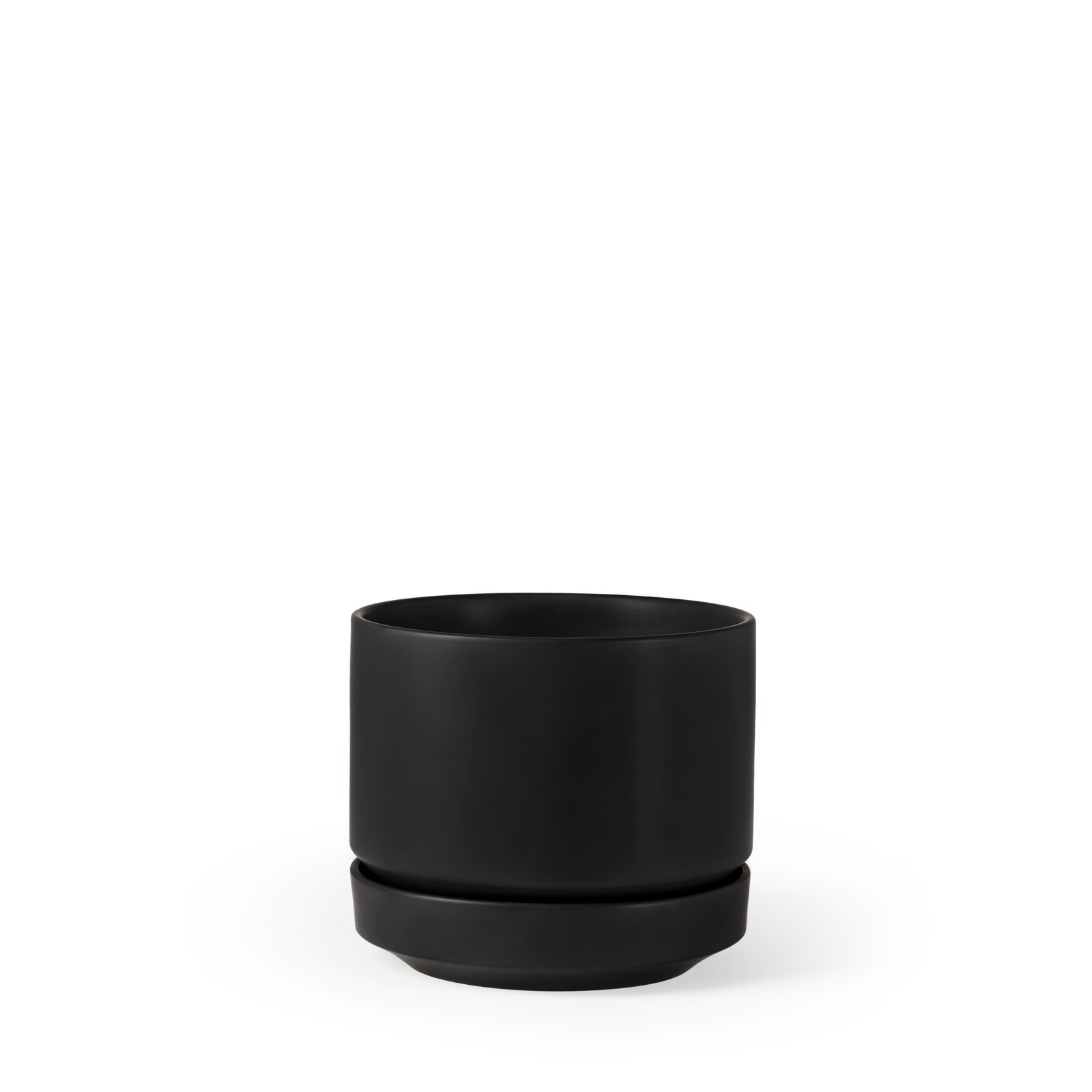 Byer Handmade Ceramic Pot Planter, Black, 4.25" H x 5" W x 5" D