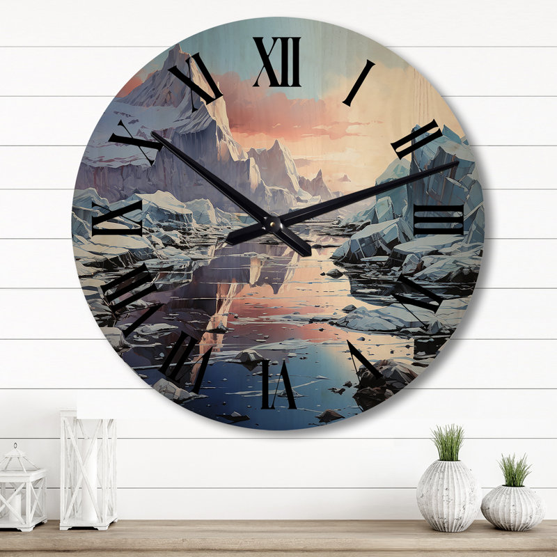 Horloge murale en bois massif Smithmill, Grand