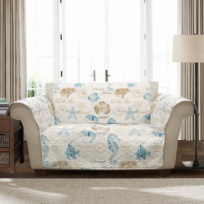 Lush Decor Harbor Life Quilted Furniture Protector Slipcover Chair Cover Sofa Slipcover Couch Cover
