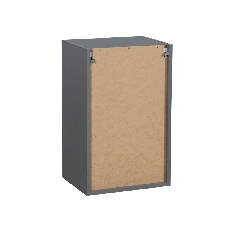 Natural Teak and Gray Particleboard Wall Cabinet, 24" x 24"