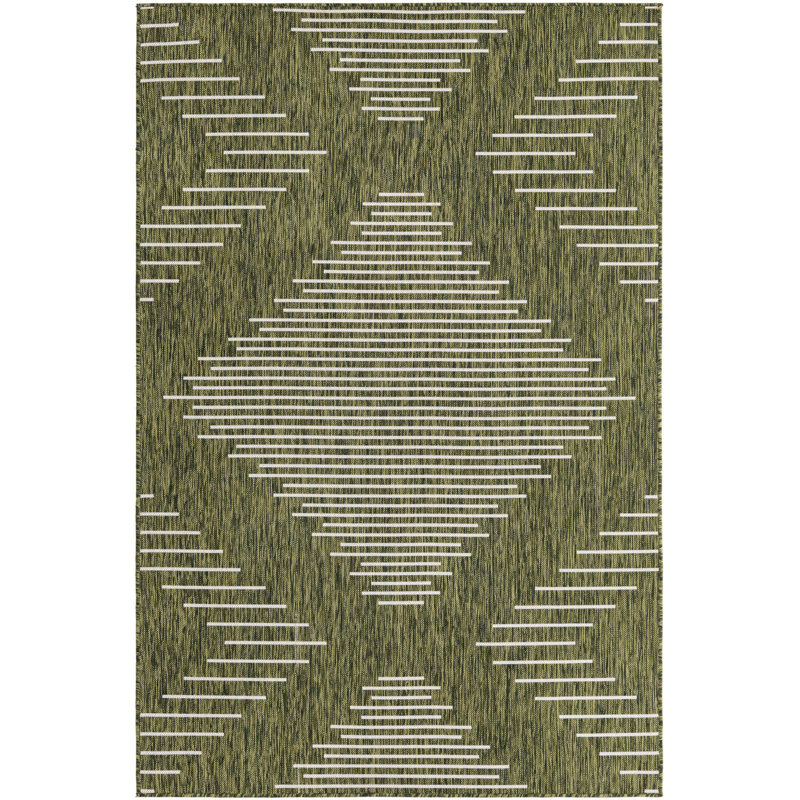Dex Striped Machine Woven Indoor Outdoor Area Rug, Rectangle 5'3" x 8'