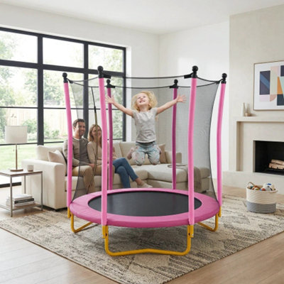 Trampoline intérieur / extérieur pour tout-petit avec enceinte et pieds stables en forme de U