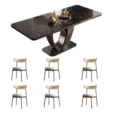 Ensemble de table et de chaises rectangulaires Home Rock