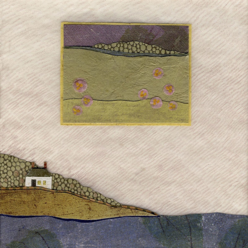 «Tiny House I» par Susan Savory - peinture sur toile tendue, H 36 po x l 36 po