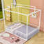 Lit plateforme en métal avec forme de maison-505146709-505146708