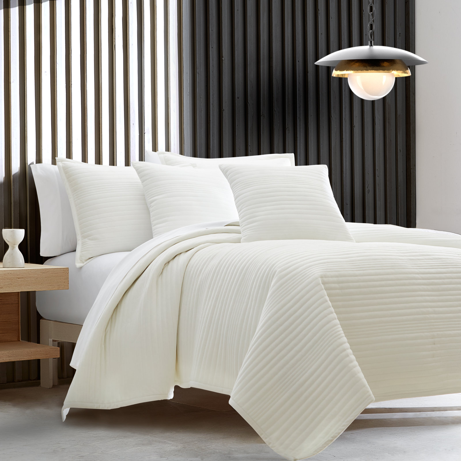 Fulkerson Quilt Set, White, Full/Queen Quilt