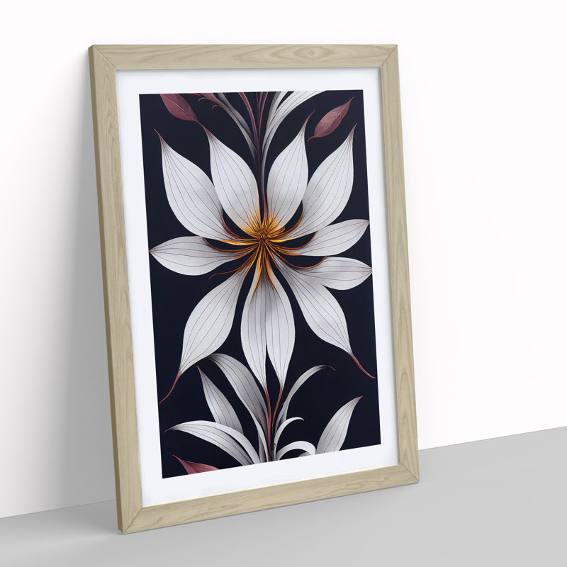 Flower From Within - Wall Art, 64cm H x 46cm W x 2cm D, Oak Framed