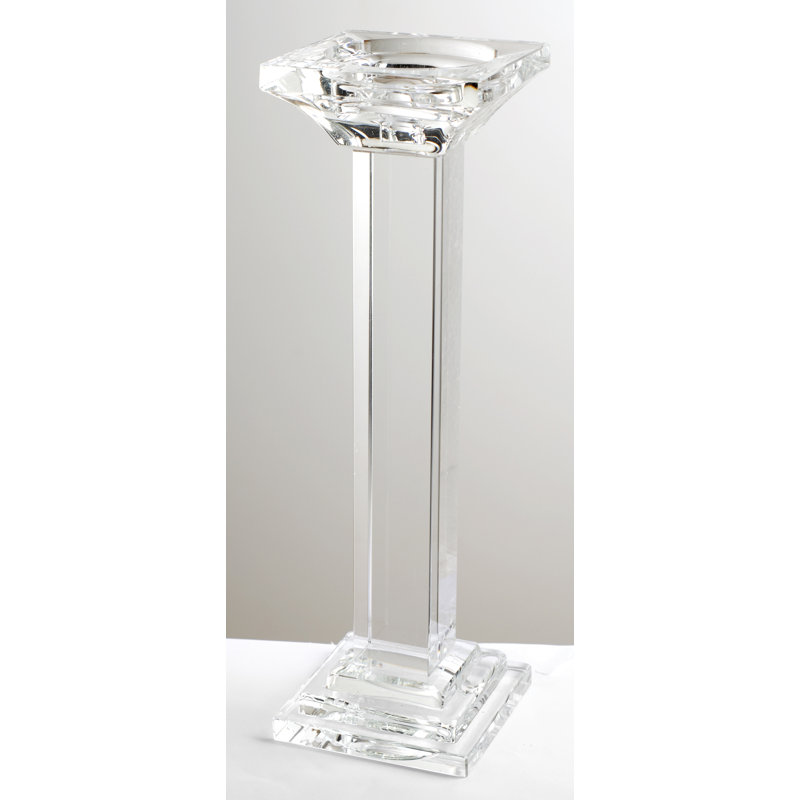 Crystal Tabletop Candlestick, 11" H x 4" W x 4" D