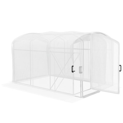 Breindy 3 x 2 x 2m Polytunnel Greenhouse Hinged Door PE Cover White