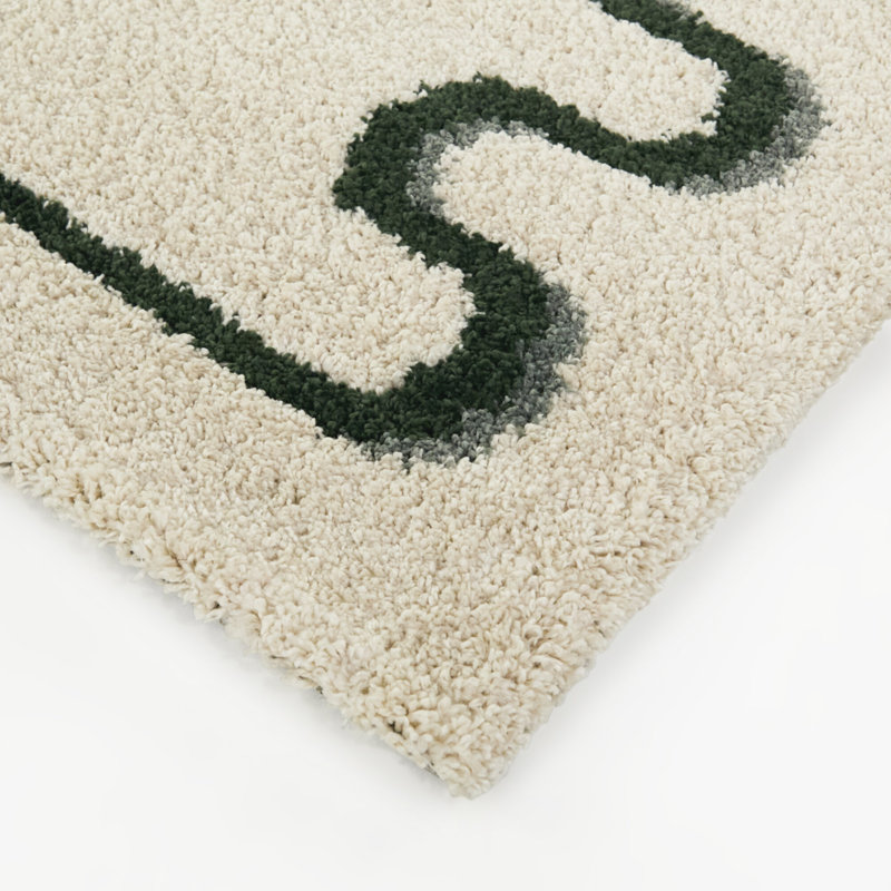 Tapis vert / bleu Binford, Rectangle 5 pi 3 po x 7 pi