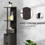 Rangement autoportant pour salle de bain de 54 po de hauteur, tour à linge avec 2 tablettes et tiroirs, rangement étroit, unité de rangement brune, armoire,