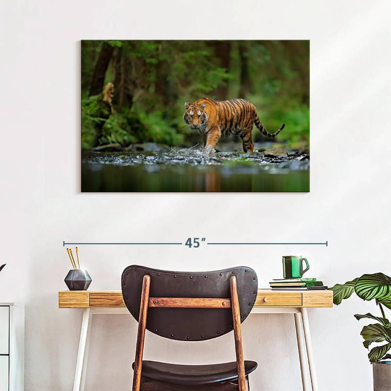 Brampt Tiger In The River, 26" H x 39" W