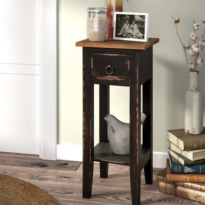 Aule Solid Wood End Table with Storage