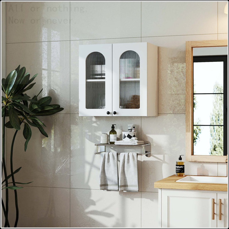 Arched Glass Door Wall Mounted Display Cabinet