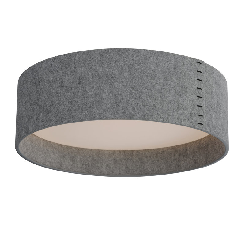 Cathelene Fabric LED Flush Mount, Gray, 5.5" H x 25" W x 25" D