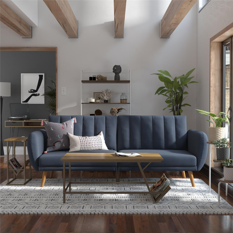 Novogratz Brittany 81.5" Round Arm Convertible Sofa