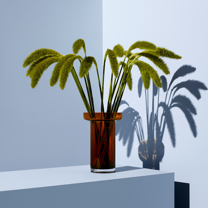 Limelight Crystal Table Vase, Amber