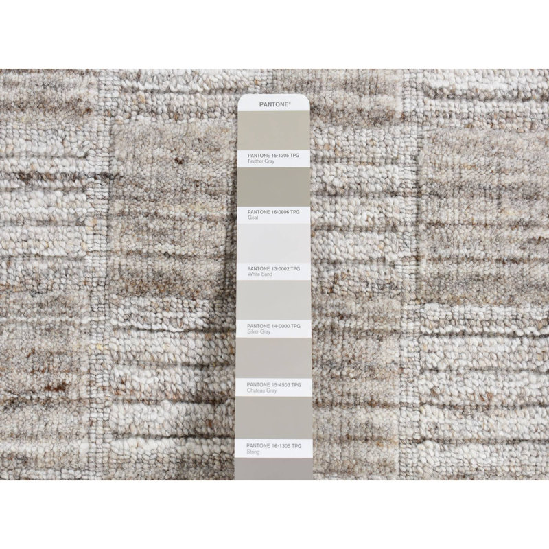 Tapis carré en laine tissé à la main 2 pi 1 po x 2 pi 1 po Taupe 686D4DD3A4B64702A28551985A7BA40C