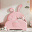 Lit plateforme tapissier simple avec tête de lit et lit rose durable-304707835