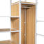 Lit mezzanine double en métal avec poste de travail intégré, garde-robe, escalier de rangement et DEL, blanc-1322913481