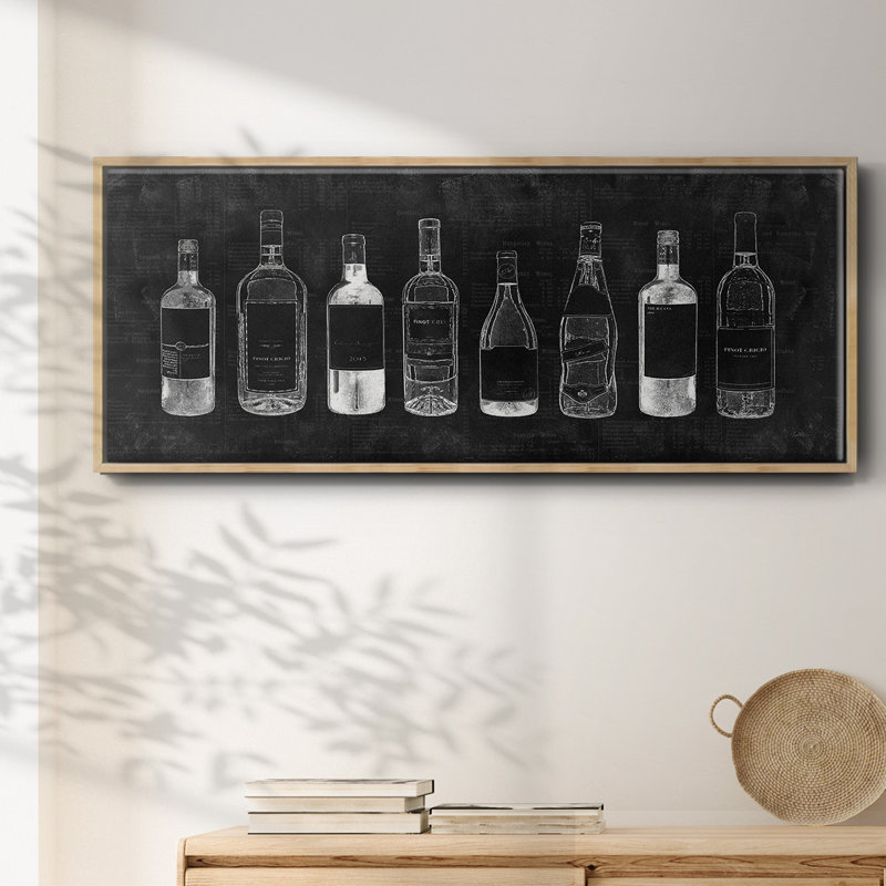 Cave à vin - Toile avec cadre, H 24 po x l 60 po