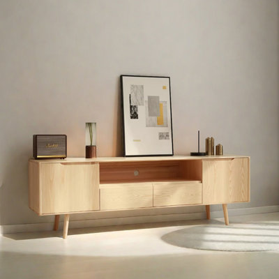 Meuble télé en bois massif au design minimaliste