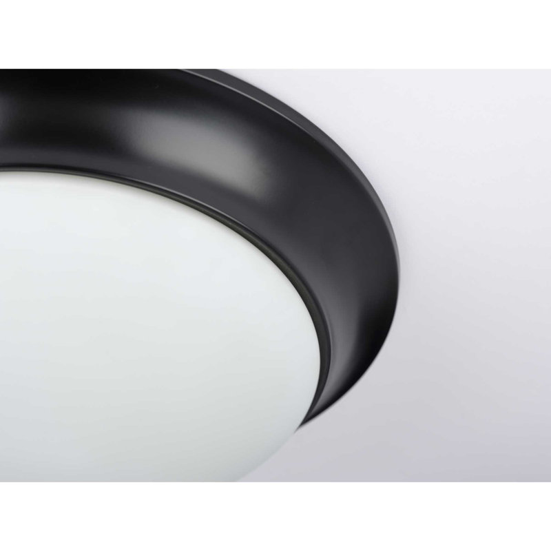 Wellsville Glass Flush Mount, Black