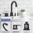 Widespread Bathroom Sink Faucet Oil Rubbed Bronze 2 Handle 8 Inch Lavatory Faucet 3 Hole 360° Swivel Spout Vanity Sink Basin Faucets With Pop Up Drain Assembly-117992938