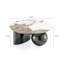 Laurel Modern Glam Stainless Steel Coffee Table with Sintered Stone Top in Black