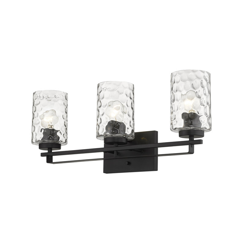 Éclairage de salle de bain à intensité variable 3 lumières Livvy, Noir mat