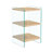Three-layer bedside cabinet: mdf with wood stickers, tempered glass sides, simple elegant design, ample storage (110 characters)