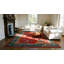 Antique Art Deco Room Size Wool Coral, Green Rug