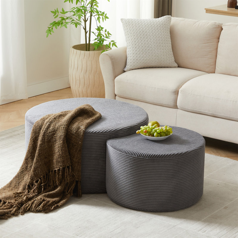 Ensemble de 2 tables basses gigognes, Gris